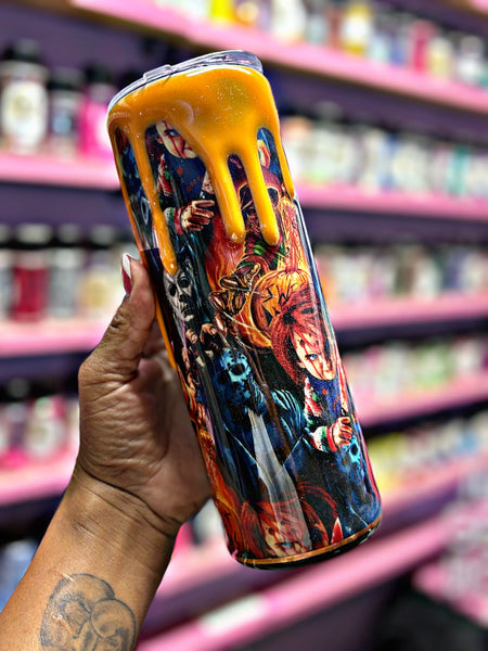 Orange slashers tumbler