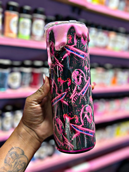 Pink slasher tumbler
