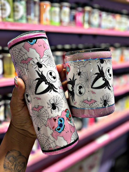 Pink skelly tumbler