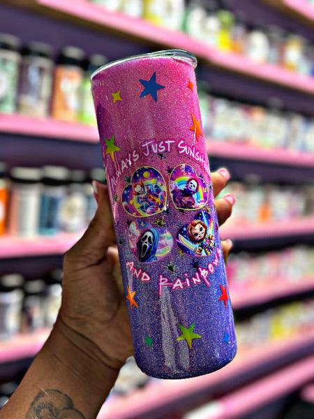 Colorful horror tumbler
