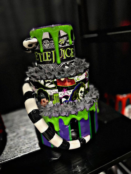 Beetlejuice cake tumbler (RTS)