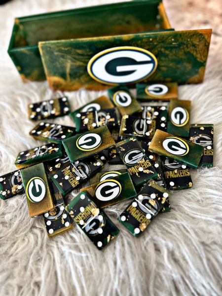 Green Bay packers domino set w/case